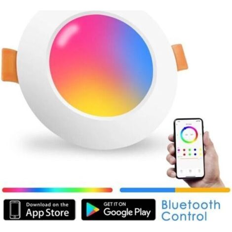Crezuo Einbau-LED-Deckenspot, farbig, smarte runde Innenbeleuchtung, RGB, dimmbar
