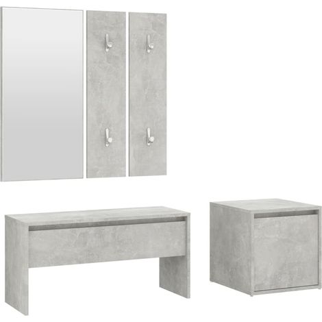 Maison Exclusive - Set di Mobili da Corridoio Grigio Cemento in Legno Multistrato