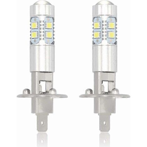 H1 LED Scheinwerferbirnen, 6000K Super White Nebelscheinwerfer 100W 2400LM Tagfahrlicht DRL 360 Strahlbirnen Lampe (2er Set)