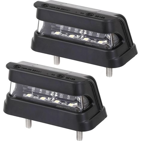 2x Éclairage Plaque Immatriculation LED 12V 24V Universel Etanche Feux Arrière de Plaque d’Immatriculation pour Remorque Voiture (1/5)