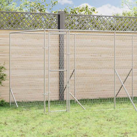 vidaXL Outdoor Dog Kennel Silver 6x2x2 m Galvanised Steel