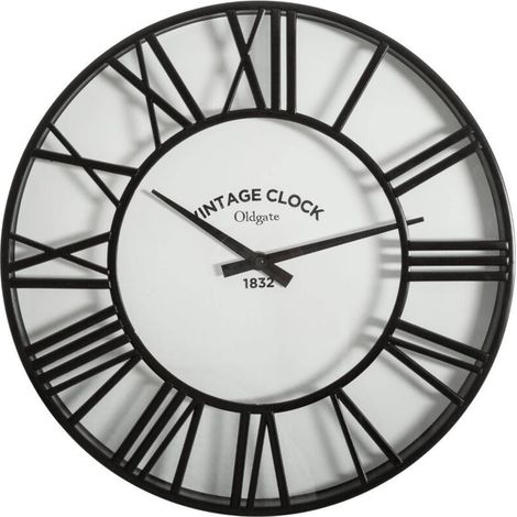 Pendule murale noir rétro et vintage D 35 cm - Atmosphera - Pendule murale noir rétro et vintage D 35 cm - Atmosphera (1/4)