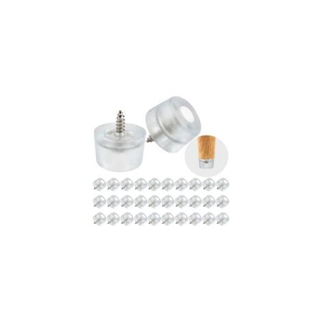Lot de 32 Patin Chaise, Transparent Pieds De Meubles en Caoutchouc, Antidérapant Pieds en Caoutchouc À Visser, Rubber Feet pour Planche À Découper avec Vis Acier Inoxydable pour Meubles Chaise Jambes (1/5)