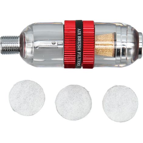 Séparateur eau-huile avec 3 cotons filtrants facile à installer, filtre de remplacement pour pistolet à peinture, rouge (1/5)
