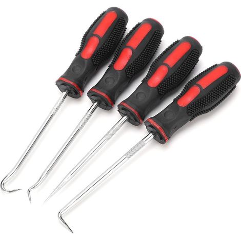 Lot de 4 tournevis à joint d'huile, crochet en acier au carbone 45, manche antidérapant pour réparation (1/5)