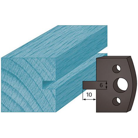 Diamwood Jeu de 2 Contre-fers Profilés en acier de haute qualité pour porte-outils de toupie - Ht. 38 x 4 mm - 6 mm rainure - Épaisseur 4 mm - Compatible avec divers modèles (1/2)