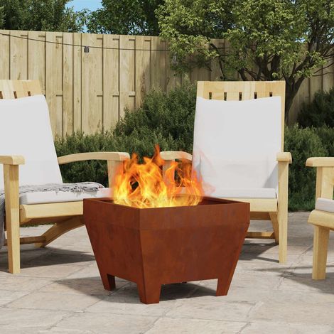 Feuerstelle Braun 50 x 50 x 38 cm Wetterfeststahl