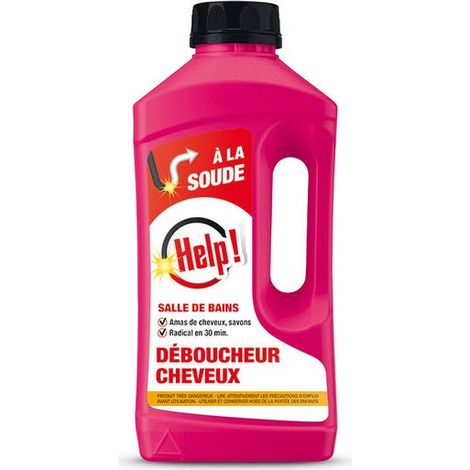 Déboucheur évier spécial cheveux salle de bains HELP, 800 ml