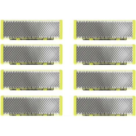 Applicable à OneBlade - Lames de rechange, pour rasoir/tondeuse électrique OneBlade, acier inoxydable robuste, taille, stylisation et rasage, lot de 8 (1/4)