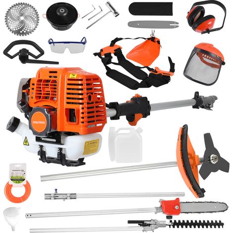 FIANAO – Rasenmäher – Multifunktionsgartengerät – 5-in-1, 52 cm³ 2-Takt-Motor, Heckenschere, Freischneider, Kettensäge – für Gartenpflege – Maße: 180 × 26 × 26 cm (1/5)