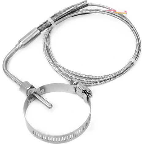 Winkelsonde aus Edelstahl mit einziehbarem Ring, Temperatursensor Typ K, 1 m Kabel (1/5)