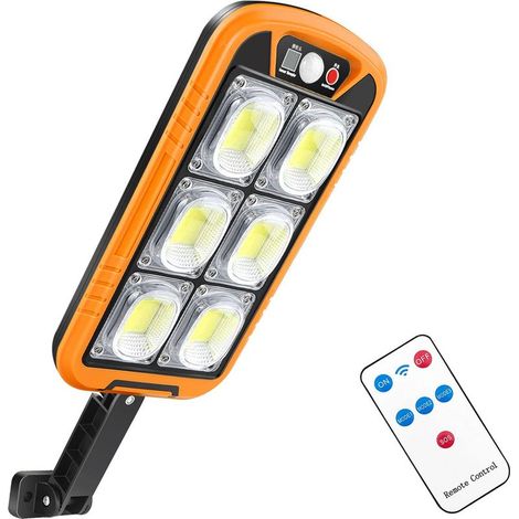 Réverbère extérieur à induction solaire, applique murale solaire extérieure étanche à LED, lumière de jardin, trois modes à distance, orange (1/5)