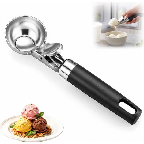 Eiskugelportionierer, 4,8 cm Durchmesser, rost- und korrosionsbeständig, geeignet zum Servieren von Eiscreme, Joghurt, Fleischbällchen und Kartoffelpüree (1/5)
