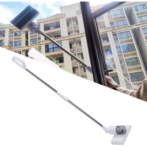 Kabelloser, per USB aufladbarer elektrischer Fenstersauger mit 180° verstellbarem Kopf und Teleskopstiel – Zubehör inklusive (1/5)