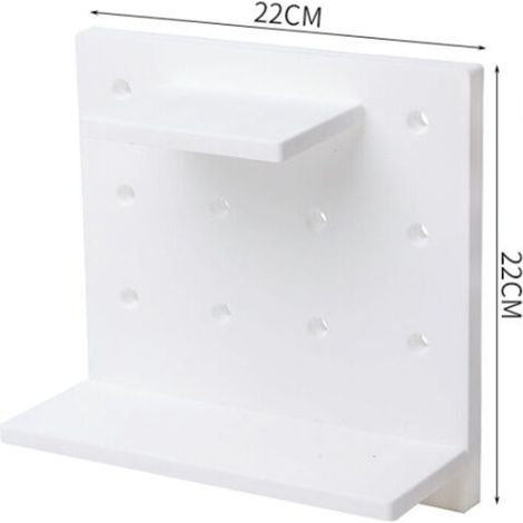 Étagère murale 3 pièces en panneau perforé, organisateur mural en plastique, convient pour la maison, la cuisine, la salle de bain, le bureau, (blanc)