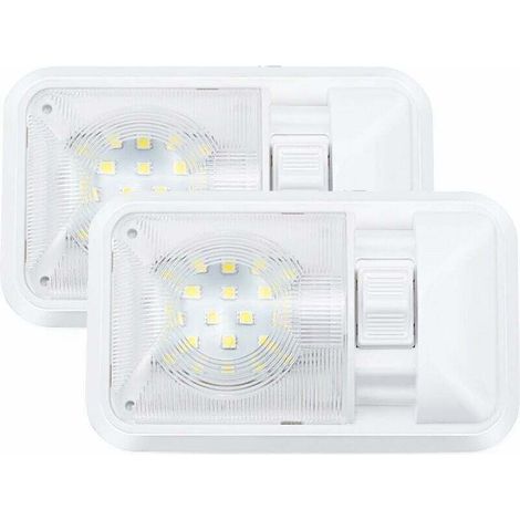 12-V-LED-Deckenleuchte für Wohnmobile und Anhänger – 280 lm, mit integriertem Schalter – 2er-Pack