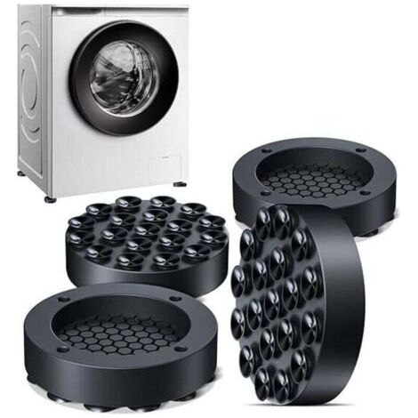 Paquet de 4 amortisseurs de vibrations pour Machine à laver, tapis en caoutchouc antidérapants universels Anti-Vibration pour laveuses et sécheuses (1/4)