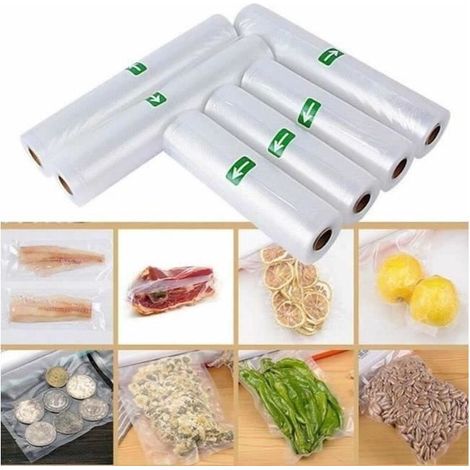 Sacs sous vide - Lot de 6 rouleaux - 20x500cm - 28x500cm - Nylon PE étanche (1/4)
