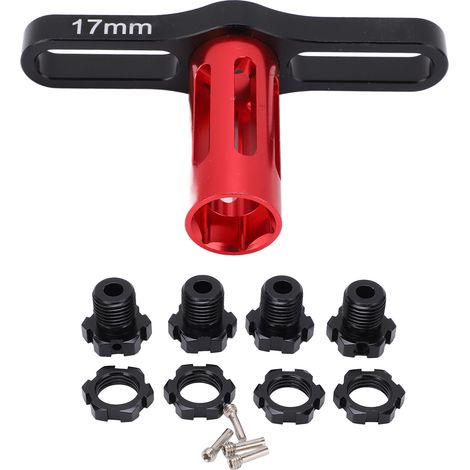17-mm-Sechskantmuttern für Traxxas 5353X EREVO Summit 1/10 RC-Car-Radnaben mit Vielzahnaufnahme (schwarz) (1/5)