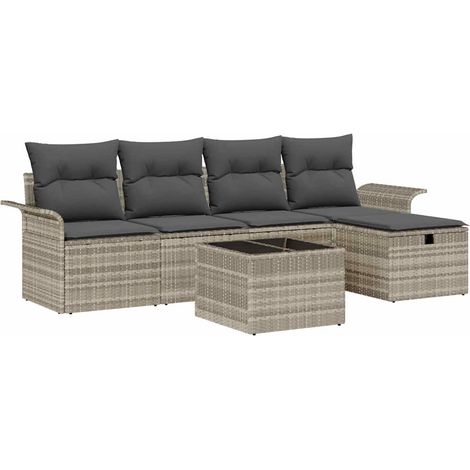 Maison Exclusive - Conjunto de sofá de jardín 6 uds. Poliratán (1/5)