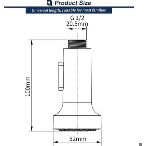 Douchette universelle pour mitigeur cuisine - Press down 2 fonctions Installation facile - Robinetterie cuisine - Pro (1/4)