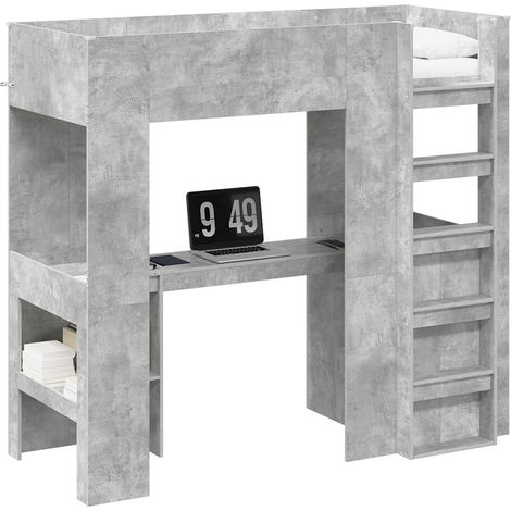 Maison Exclusive - Struttura letto a castello con scrivania Grigio cemento