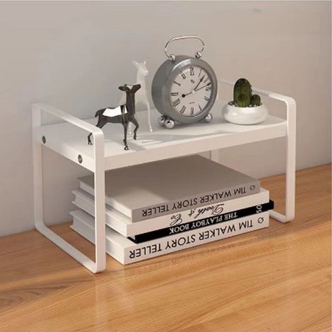Étagère de bureau, organiseur de bureau, étagère de rangement pour bureau, blanc chaud, style simple (1/5)