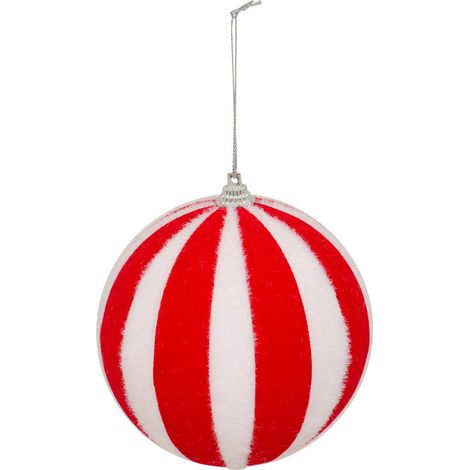 Palla di polistirolo a righe bianche e rosse d.10cm - Atmosphera créateur d'intérieur