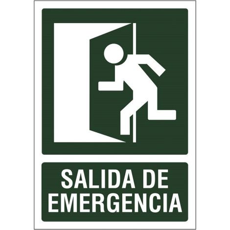 Señales vías de seguridad y salvamento - Salida emergencia / 210 x 297 mm.