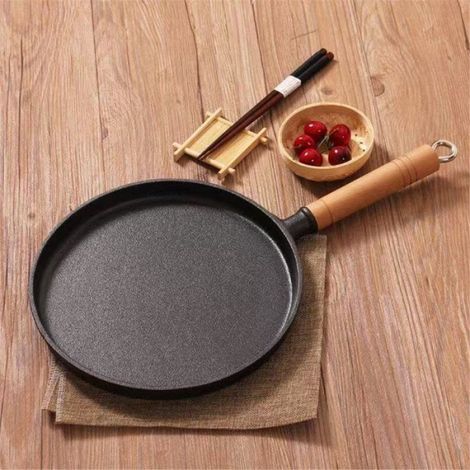 Poêle À Frire - Fonte Non Revêtue - Pour Œufs Et Crêpes - Compatible Induction Et Gaz - Diamètre 26 Cm - 1 Pièce (1/5)