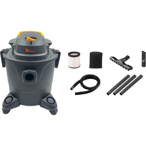 Aspirateur eau et poussi&egravere 40020 Vinco 12L 1300W filtre HEPA r&eacuteservoir PVC - Nero