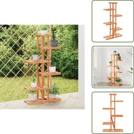 Support à fleurs 75x25x140,5 cm bois massif de sapin - Support Plante - Rangement Intérieur - Meuble Jardin - Étagères Murales - Déco Murale (1/5)