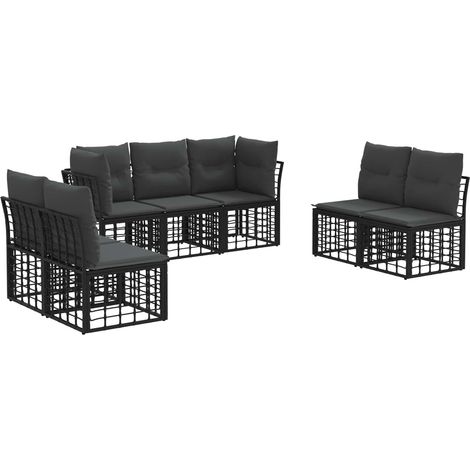 Maison Exclusive - Outdoor-Sofagarnitur Schwarz Polyester