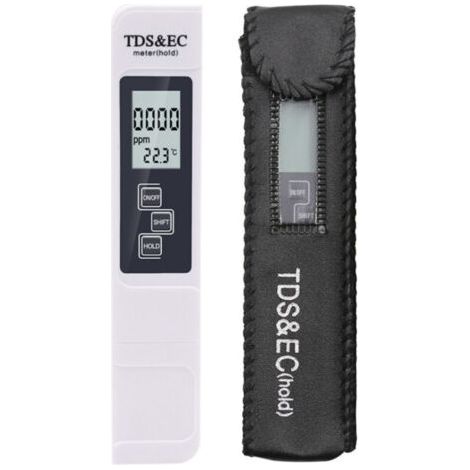 Testeur TDS 4 en 1, testeur numérique de qualité de l'eau, portable, EC et température, 0-9999 ppm pour la culture hydroponique, la piscine, l'aquarium et la dureté de l'eau. (1/4)