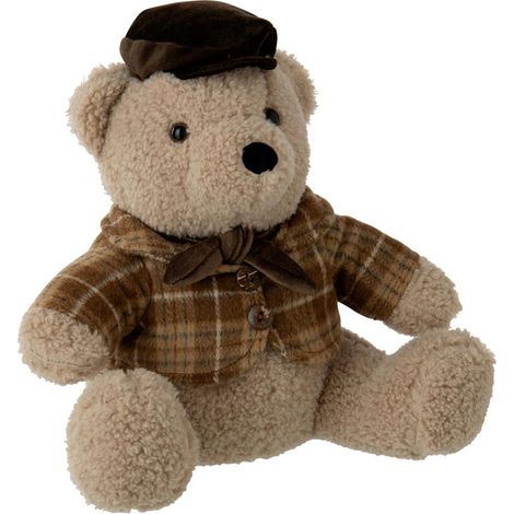 Cale-Porte Ours "Léon" 27cm Beige & Marron Foncé