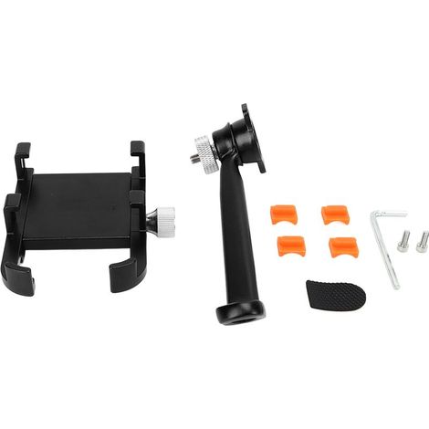 Support téléphone vélo rotation 360° antichoc largeur réglable pour smartphones 4,2-6,8 pouces noir (1/5)