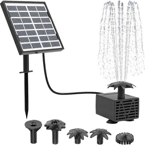 Ce kit de fontaine solaire comprend une pompe solaire de 1,5 watt et convient aux bains d'oiseaux, aux points d'eau, aux jardins et aux espaces extérieurs. (1/5)