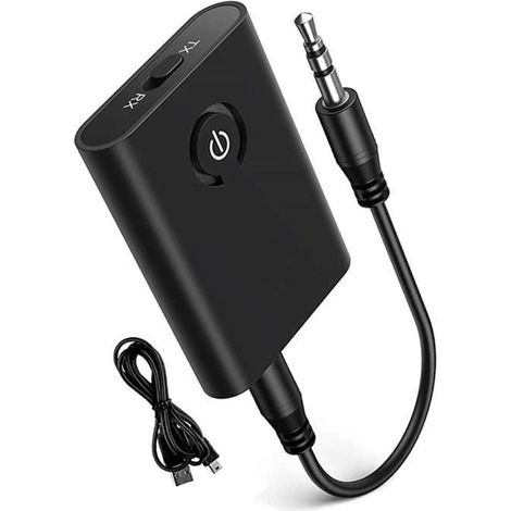 Adaptateur Bluetooth 5.0 Transmetteur, Bluetooth Émetteur et Récepteur 2-en-1 Sortie Stéréo 3.5mm (1/4)