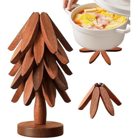 Dessous De Plat Arbre sous-Verres Pliables Naturels (1/5)