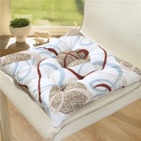 Coussin de chaise de 16 po Coussin de chaise carré avec élingue Chaise de salle à manger de bureau de cuisine douce (1/5)