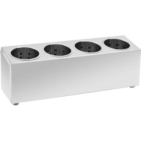 Porte-couverts 4 grilles Rectangulaire Acier inoxydable