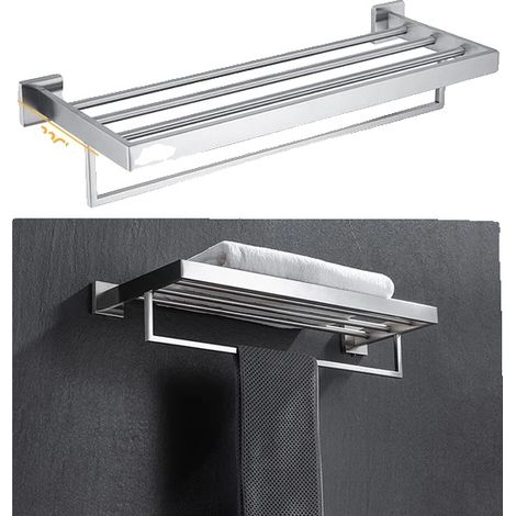 Set di accessori per il bagno, staffe a muro, struttura in metallo resistente, 005FW (1/2)