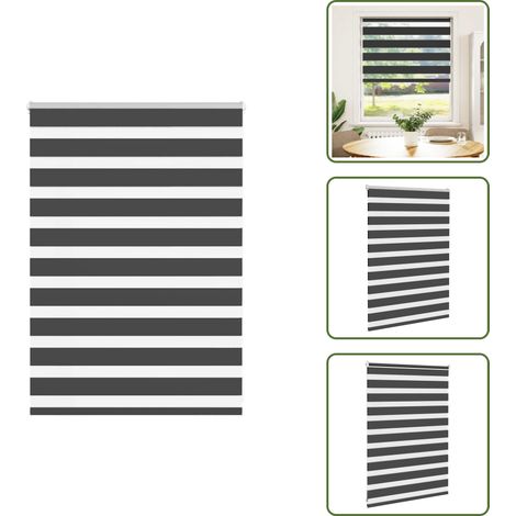 vidaXL Zebrarollo Schwarz 95x100 cm Stoffbreite 90,9 cm Polyester (1/5)