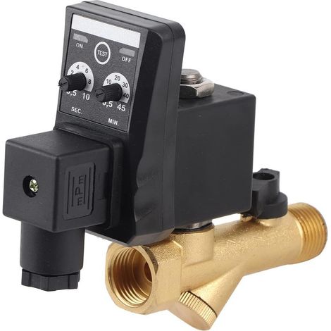 Automatic compressor drain, automatic drain valve, automatic electronic timed drain valve G1/2 DN15 for air compressor condensate (AC230V) (1/5)