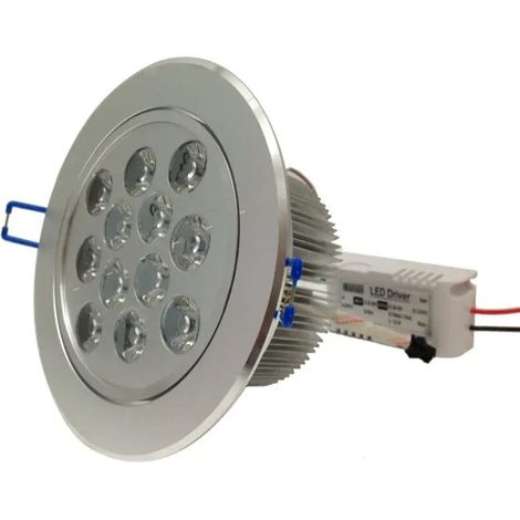 Vtizikl Faretto 12 Led 12w Ad Incasso Orientabile Spot Luce A Molla Con Alette Driver - -Bianco Freddo - (1/2)