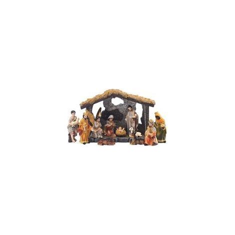Crèche de Noël Groupe Scène Décorative en Résine Artisanale pour Fêtes (1/4)