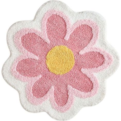 Tapis de bain à motif floral 40 x 40 cm – Doux, antidérapant et absorbant, lavable en microfibre pour salle de bain, cuisine, toilettes, chambre d'enfant et animaux domestiques. (1/5)