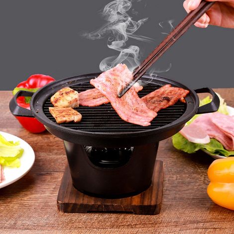 Mini Barbecue Portable Gril de Table pour Camping Pique Nique à la Maison Fumée pour Charbon de Bois Barbecue Compact Outdoor (1/4)