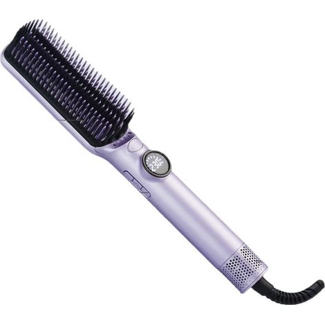 Brosse soufflante multifonction violette norme UE, lisseur et boucleur cheveux, air froid/chaud, écran LCD, volume cheveux (1/5)
