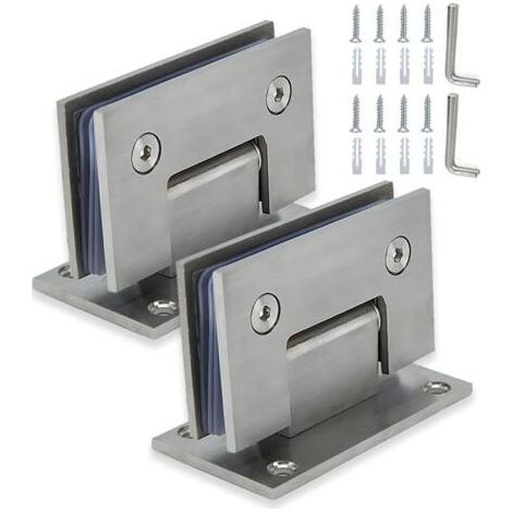 2 Pièces Charnières De Porte De Douche En Verre, Pince De Porte De Salle De Bain En Acier, Charniere Porte Lourde, Charnières De Douche à 90, 8 à 12 Mm Pince De Porte En Verre De Douche (1/5)